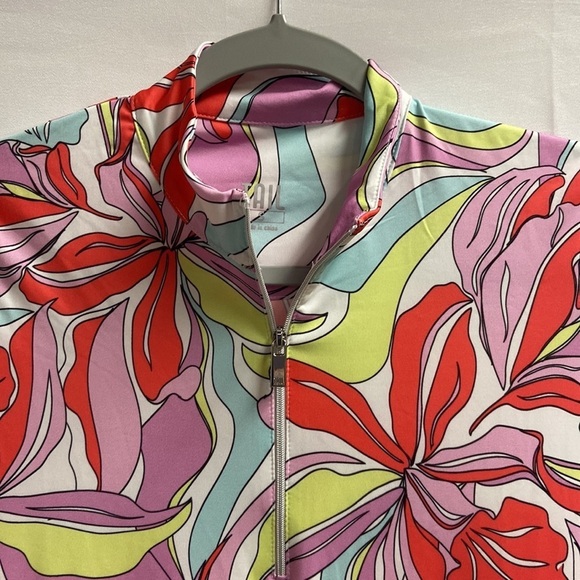 TAIL Zaya UPF 50+ Elbow Sleeve Dress Painted Petals Multi Size Small NWT - Picture 4 of 7